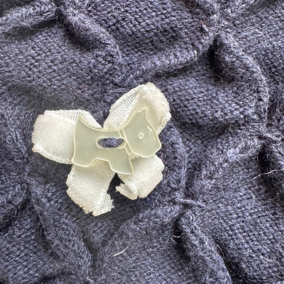 My First Chicco 2T Girls Blue Cable Knit Sweater Cardigan with Ribbed Trim - Picture 2 of 6